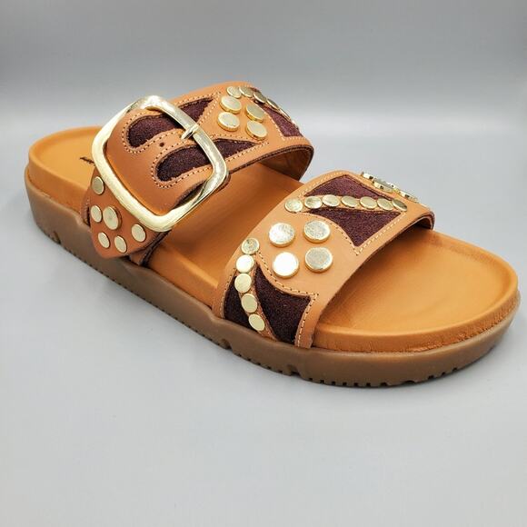 Free People Revelry Vachetta Studded Platform Slide Sandal Size 7 "Clay" - Picture 6 of 13